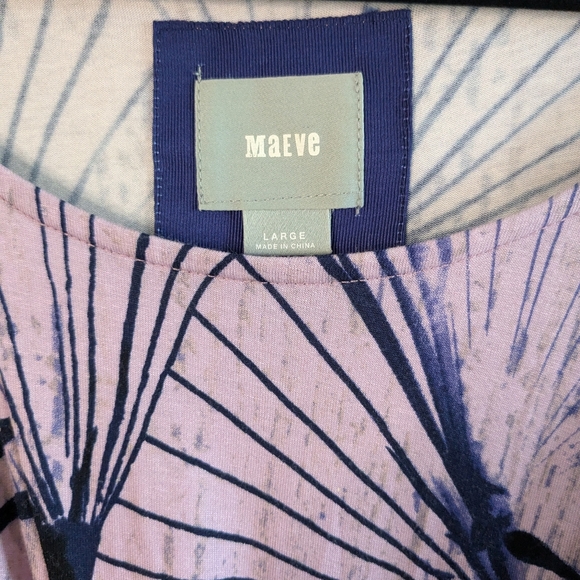 Anthropologie Maeve Jersey Dress Purple Lavender Short Sleeves Size L Excellent - Picture 4 of 9